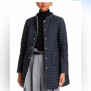 Herno Matte to Shiny Reversible Button Up Puffer Jacket Size 38 NWT